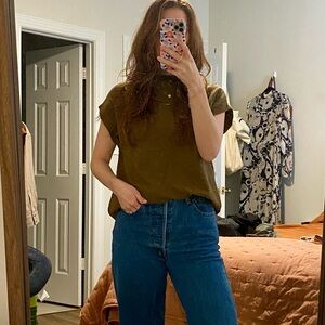 Madewell mockneck oversized sleeveless sweater